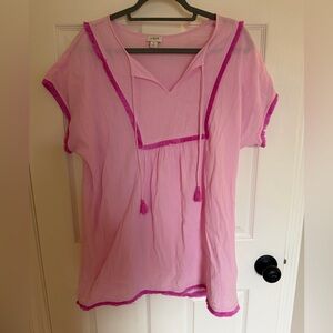 J. Crew Light Pink Sheer Top